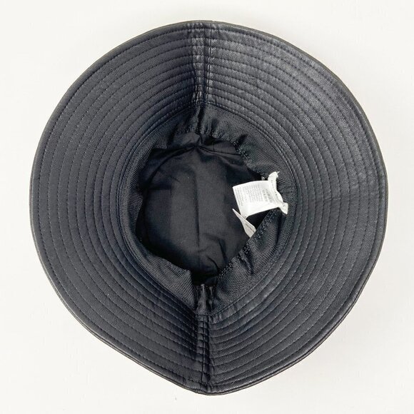 ANTHROPOLOGIE | Black Faux Leather Bucket Hat NWT - Picture 6 of 7